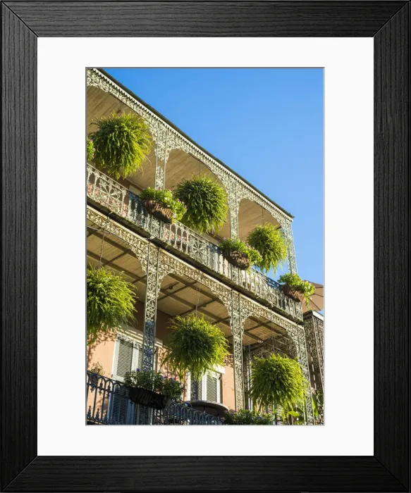 Framed Print : United States, Louisiana, New Orleans. French Quarter balconies on Royal Street