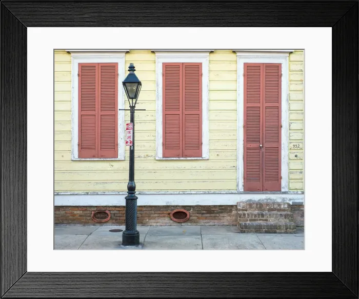 Framed Print : United States, Louisiana, New Orleans. Colorful doors and windows in the French Quarter