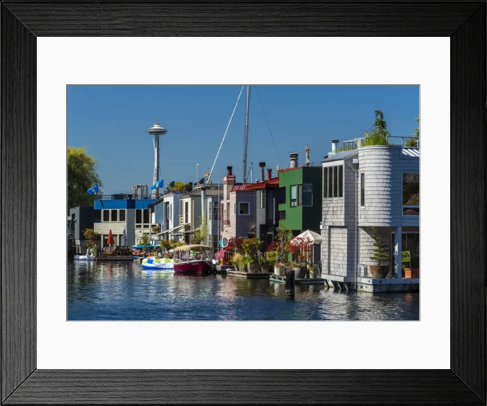 Framed Print : Floating homes on Lake Union, Seattle, Washington, USA Framed Print : Floating homes on Lake Union, Seattle, Washington, USA