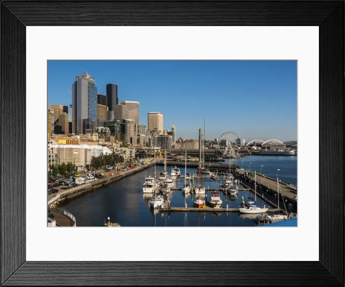 Framed Print : Waterfront and downtown skyline, Seattle, Washington, USA Framed Print : Waterfront and downtown skyline, Seattle, Washington, USA