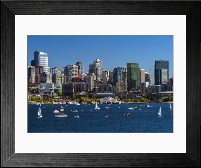 Framed Print : Lake Union and downtown skyline, Seattle, Washington, USA Framed Print : Lake Union and downtown skyline, Seattle, Washington, USA