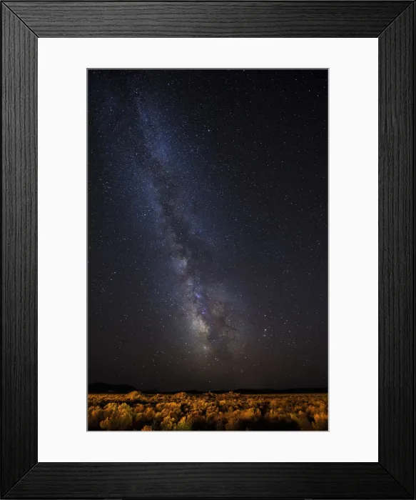 Framed Print : USA, Oregon, Lake County, Fort Rock, Milky Way and rabbitbrush desert Framed Print : USA, Oregon, Lake County, Fort Rock, Milky Way and rabbitbrush desert