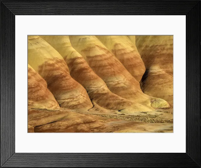 Framed Print : USA, Oregon, Wheeler County, Mitchell, Day Fossil Beds National Monument and Painted Framed Print : USA, Oregon, Wheeler County, Mitchell, Day Fossil Beds National Monument and Painted