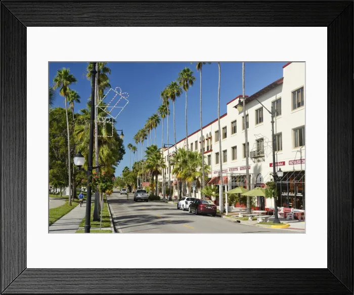Framed Print : USA, Florida, Sarasota County, Venice, street in historic downtown Framed Print : USA, Florida, Sarasota County, Venice, street in historic downtown