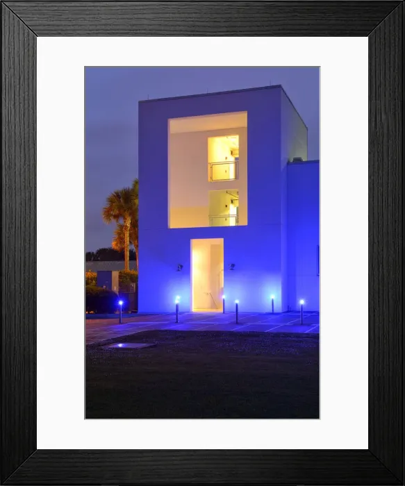 Framed Print : USA, Florida, Indian River County, Vero Beach, Parking garage at night Framed Print : USA, Florida, Indian River County, Vero Beach, Parking garage at night