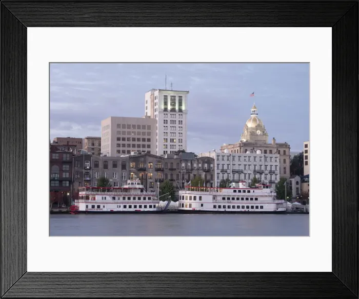 Framed Print : USA, Georgia, Savannah, Savannah waterfront Framed Print : USA, Georgia, Savannah, Savannah waterfront