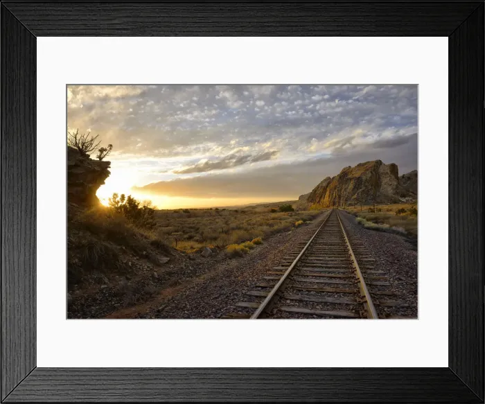 Framed Print : Railroad Tracks, Cerrillos, New Mexico, USA Framed Print : Railroad Tracks, Cerrillos, New Mexico, USA