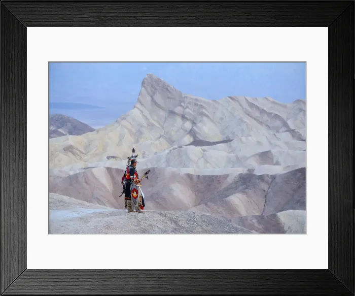 Framed Print : Jim Jellowhawk at Zabriskie Point, Death Valley National Park, California, USA MR Framed Print : Jim Jellowhawk at Zabriskie Point, Death Valley National Park, California, USA MR