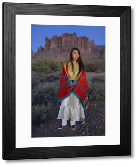Framed Print : Navajo woman at Lost Dutchman State Park, Phoenix, Arizona, USA Framed Print : Navajo woman at Lost Dutchman State Park, Phoenix, Arizona, USA