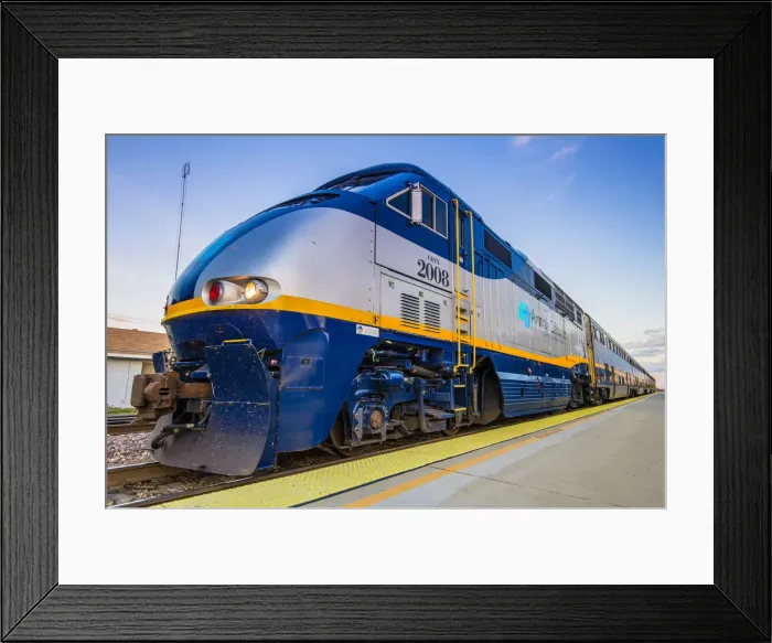 Framed Print : Amtrak California passenger train, Merced, California, USA Framed Print : Amtrak California passenger train, Merced, California, USA