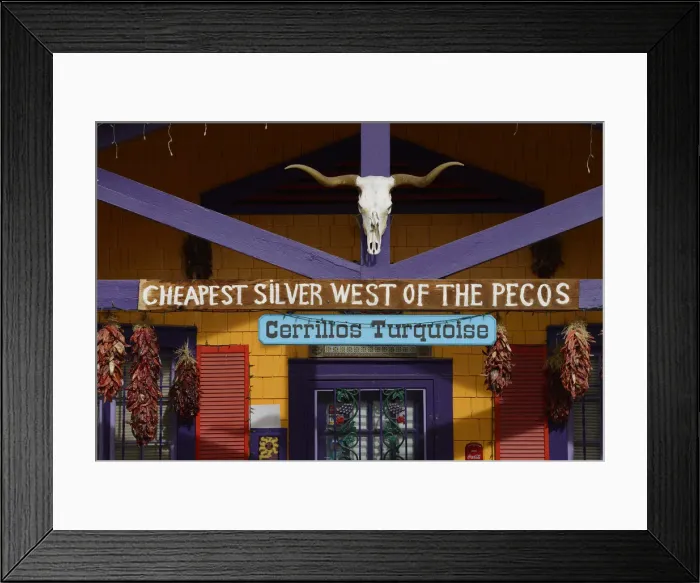 Framed Print : A shop in Madrid selling silver, New Mexico, USA