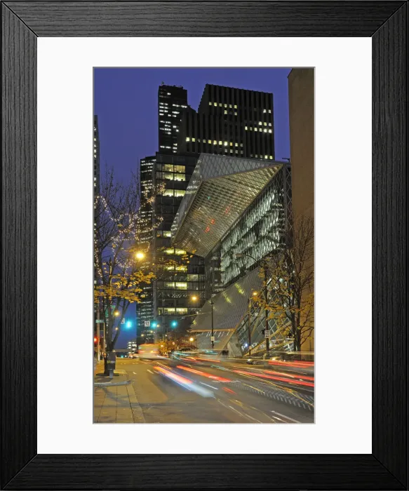 Framed Print : Seattle Public Library by Architect Rem Koolhs, Seattle, Washington, USA Framed Print : Seattle Public Library by Architect Rem Koolhs, Seattle, Washington, USA
