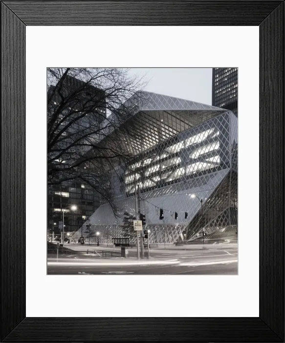 Framed Print : Seattle Public Library by Architect Rem Koolhs, Seattle, Washington, USA Framed Print : Seattle Public Library by Architect Rem Koolhs, Seattle, Washington, USA