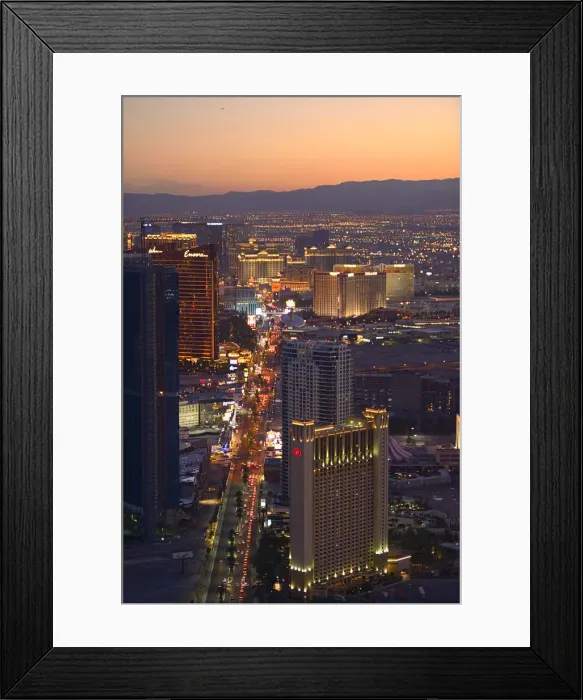 Framed Print : The Las Vegas Strip seen from Stratosphere hotel and Casino, Las Vegas, Nevada, USA