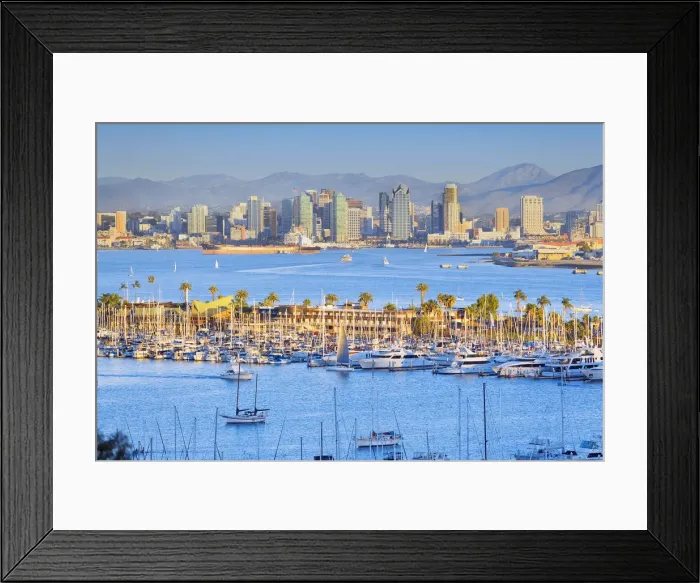 Framed Print : City skyline from Point Loma, San Diego, California, USA