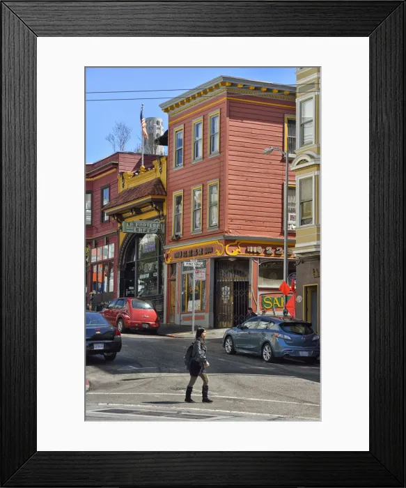 Framed Print : North Beach Neigborhood, San Francisco, California, USA Framed Print : North Beach Neigborhood, San Francisco, California, USA