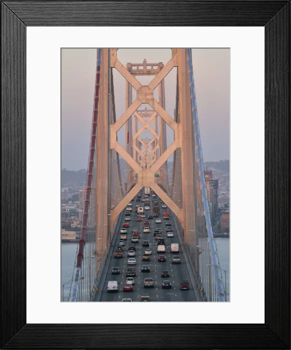 Framed Print : Morning traffic on Bay Bridge, San Francisco, USA Framed Print : Morning traffic on Bay Bridge, San Francisco, USA