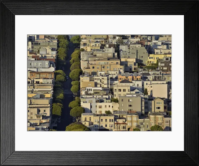 Framed Print : View to Lombard street, San Francisco, California, USA Framed Print : View to Lombard street, San Francisco, California, USA