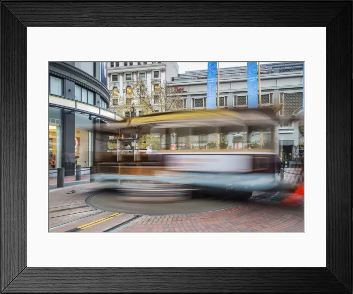 Framed Print : Cable Car turn around in Powell Street, San Francisco, California, USA Framed Print : Cable Car turn around in Powell Street, San Francisco, California, USA
