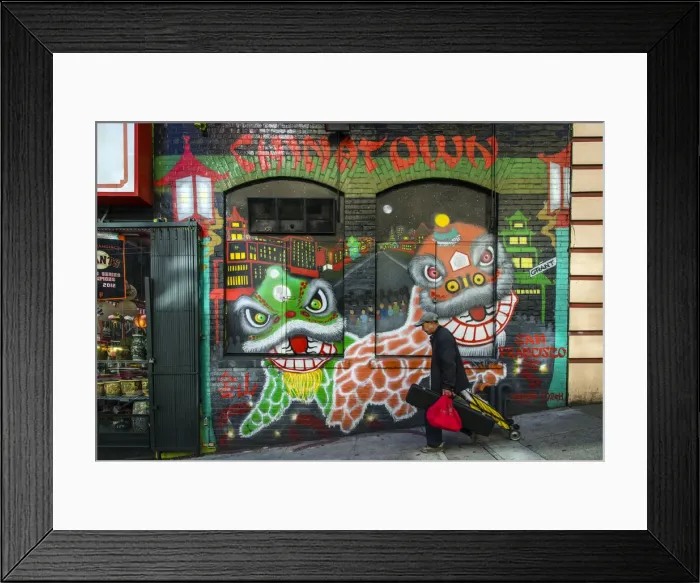 Framed Print : Colorful graffiti mural arts in Chinatown, San Francisco, California, USA Framed Print : Colorful graffiti mural arts in Chinatown, San Francisco, California, USA