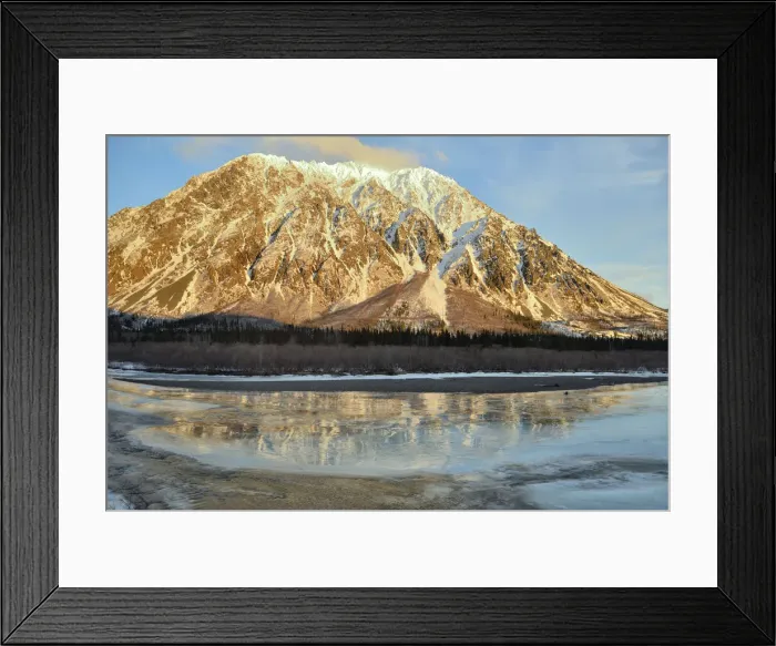 Framed Print : Frozen Nenena River, south of Fairbanks, Alaska Railroad trip from Anchorage to Fairbanks