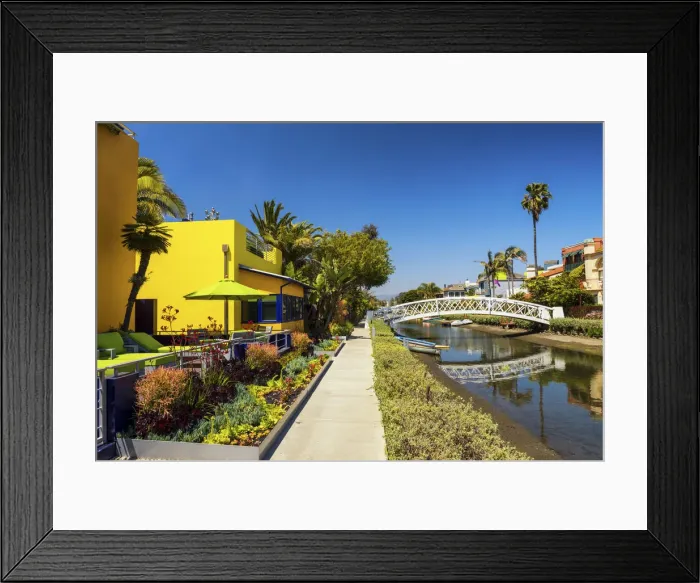 Framed Print : Venice Beach Canals, Los Angeles, California, USA Framed Print : Venice Beach Canals, Los Angeles, California, USA