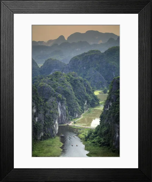 Framed Print : Asia, South East Asia, Vietnam, Ninh Binh, Tam Coc, elevated view of the karst limestone Framed Print : Asia, South East Asia, Vietnam, Ninh Binh, Tam Coc, elevated view of the karst limestone
