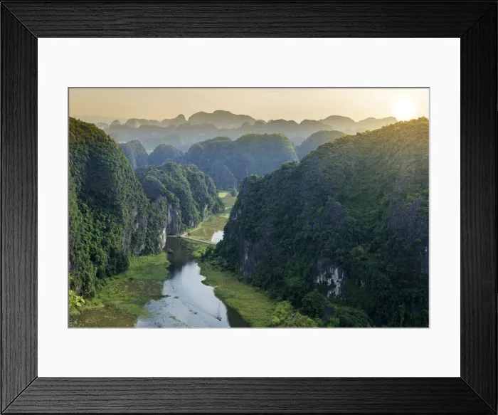 Framed Print : Asia, South East Asia, Vietnam, Ninh Binh, Tam Coc, elevated view of the karst limestone Framed Print : Asia, South East Asia, Vietnam, Ninh Binh, Tam Coc, elevated view of the karst limestone