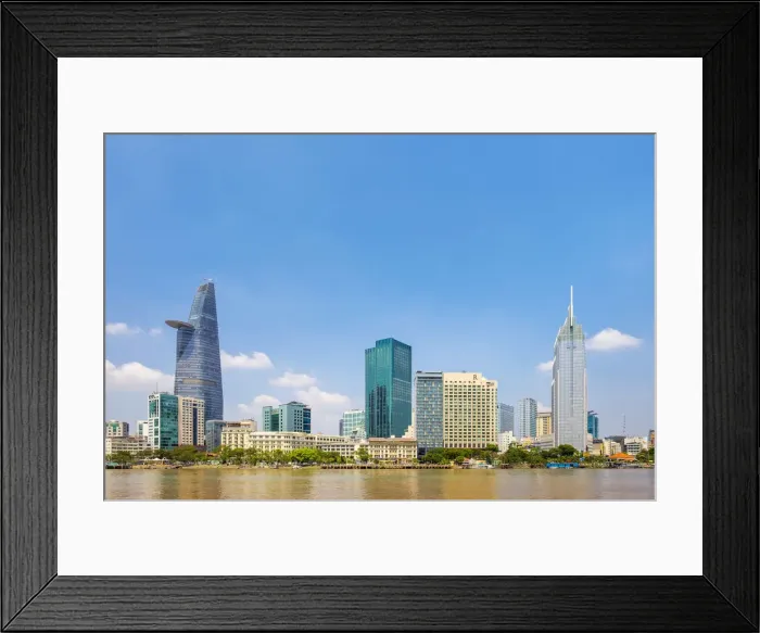 Framed Print : Central Ho Chi Minh City (Saigon) skyline on the Saigon River, Vietnam Framed Print : Central Ho Chi Minh City (Saigon) skyline on the Saigon River, Vietnam