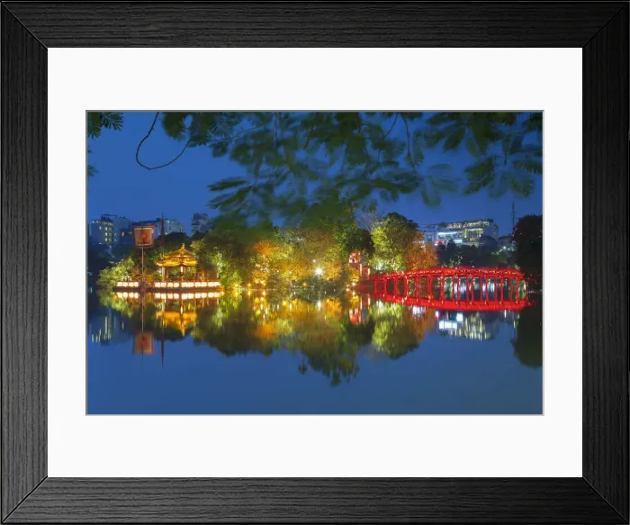 Framed Print : Ngoc Son Temple on Hoan Kiem Lake at dusk, Hanoi, Vietnam Framed Print : Ngoc Son Temple on Hoan Kiem Lake at dusk, Hanoi, Vietnam