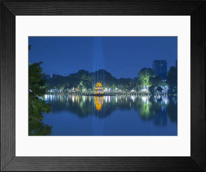 Framed Print : Turtle Tower (Thap Rua) on Hoan Kiem Lake at dusk, Hanoi, Vietnam Framed Print : Turtle Tower (Thap Rua) on Hoan Kiem Lake at dusk, Hanoi, Vietnam