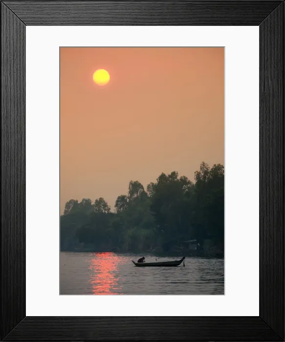 Framed Print : Asia, South East Asia, Vietnam, Mekong Delta, Mekong river, fishing boat and forest Framed Print : Asia, South East Asia, Vietnam, Mekong Delta, Mekong river, fishing boat and forest