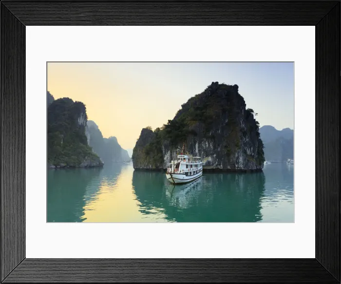 Framed Print : Vietnam, Quang Ninh province, Halong Bay, tourist houseboats on Halong Bay Framed Print : Vietnam, Quang Ninh province, Halong Bay, tourist houseboats on Halong Bay