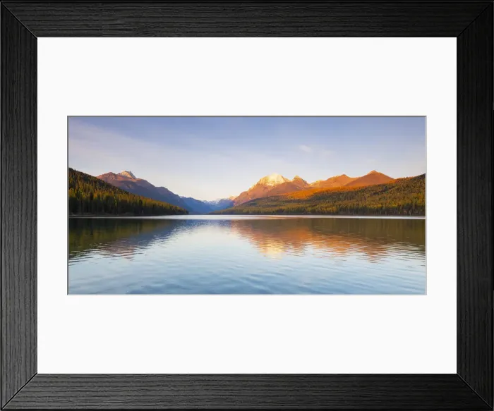 Framed Print : Autumn at Bowman Lake, Glacier National Park, Montana, USA