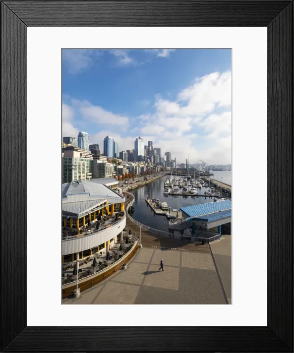 Framed Print : Waterfront and downtown from Pier 66, Seattle, Washington, USA Framed Print : Waterfront and downtown from Pier 66, Seattle, Washington, USA