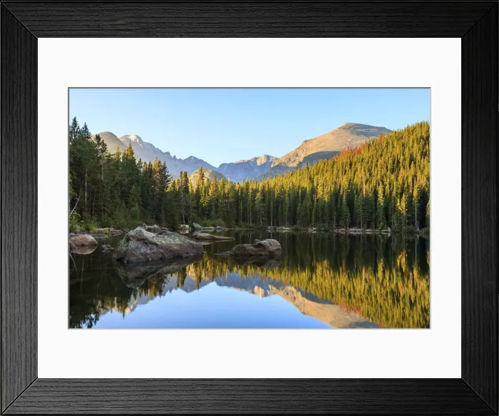 Framed Print : Bear Lake at sunrise, Rocky Mountain National Park, Colorado, United States Framed Print : Bear Lake at sunrise, Rocky Mountain National Park, Colorado, United States