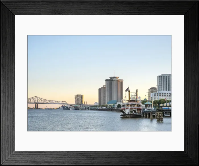 Framed Print : United States, Louisiana, New Orleans. Steamboat Natchez and New Orleans skyline Framed Print : United States, Louisiana, New Orleans. Steamboat Natchez and New Orleans skyline