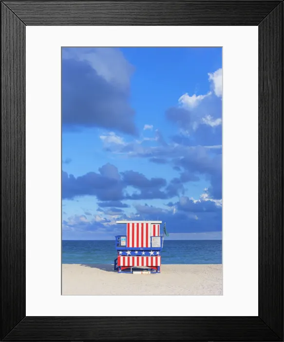 Framed Print : Lifeguard beach hut, Miami beach, Miami, Florida, USA Framed Print : Lifeguard beach hut, Miami beach, Miami, Florida, USA