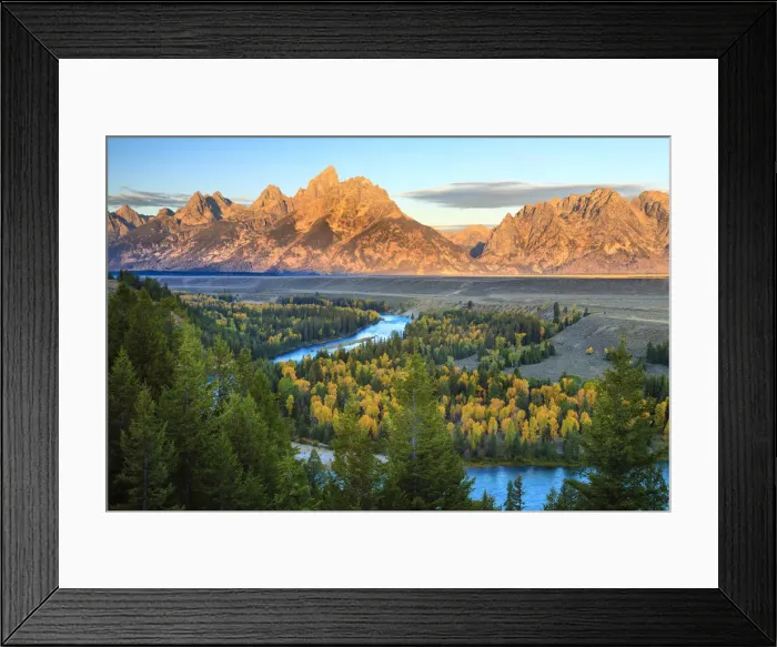 Framed Print : Grand Teton mountain range from Snake River Overlook at sunrise, Grand Teton National Framed Print : Grand Teton mountain range from Snake River Overlook at sunrise, Grand Teton National