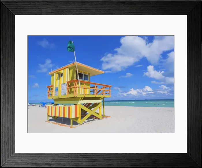 Framed Print : Lifeguard beach hut, Miami beach, Miami, Florida, USA Framed Print : Lifeguard beach hut, Miami beach, Miami, Florida, USA