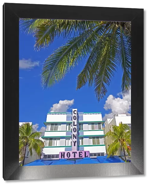 The Colony Hotel on Ocean Drive, South Beach, Miami, Florida, USA