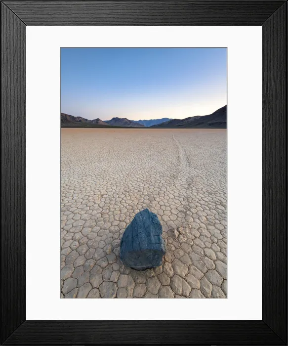 Framed Print : Moving boulders at Racetrack playa, Death Valley National park, California, USA Framed Print : Moving boulders at Racetrack playa, Death Valley National park, California, USA