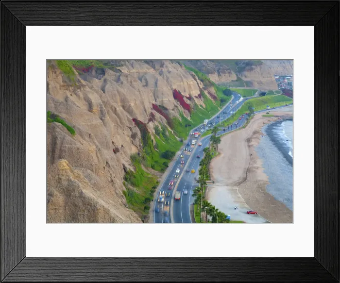 Framed Print : Peru, Lima, Pacific Cliffs, Costa Verde, Miraflores District, Pan-American Highway Framed Print : Peru, Lima, Pacific Cliffs, Costa Verde, Miraflores District, Pan-American Highway