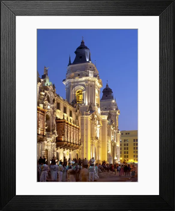 Framed Print : Peru, Lima, Cathedral Of Lima, 16th Century, Plaza Mayor, Plaza de Armas, UNESCO World Framed Print : Peru, Lima, Cathedral Of Lima, 16th Century, Plaza Mayor, Plaza de Armas, UNESCO World