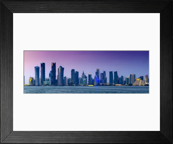 Framed Print : Qatar, Doha, modern skyline Framed Print : Qatar, Doha, modern skyline