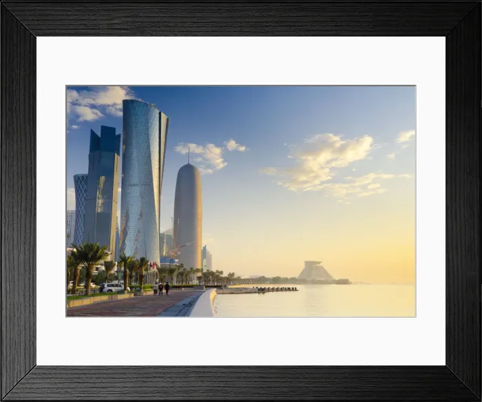 Framed Print : Qatar, Doha, left to right Palm Tower, Al Bidda Tower and Burj Qatar Framed Print : Qatar, Doha, left to right Palm Tower, Al Bidda Tower and Burj Qatar