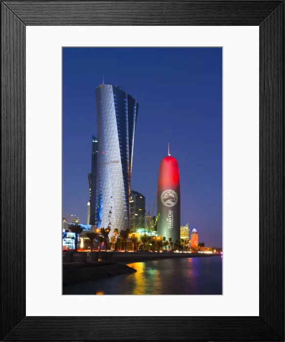 Framed Print : Qatar, Doha, Al Bidda Tower and Burj Qatar Framed Print : Qatar, Doha, Al Bidda Tower and Burj Qatar