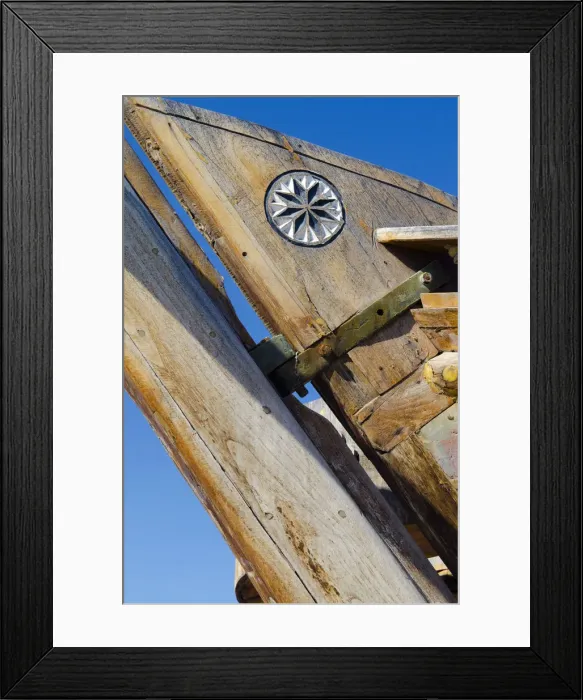 Framed Print : Qatar, Doha, Dhow Harbour, Traditional Dhow details Framed Print : Qatar, Doha, Dhow Harbour, Traditional Dhow details