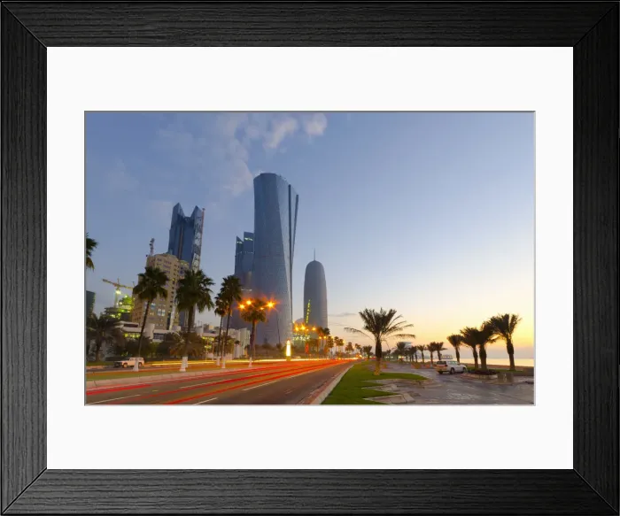 Framed Print : Qatar, Doha, left to right Palm Tower, Al Bidda Tower and Burj Qatar Framed Print : Qatar, Doha, left to right Palm Tower, Al Bidda Tower and Burj Qatar