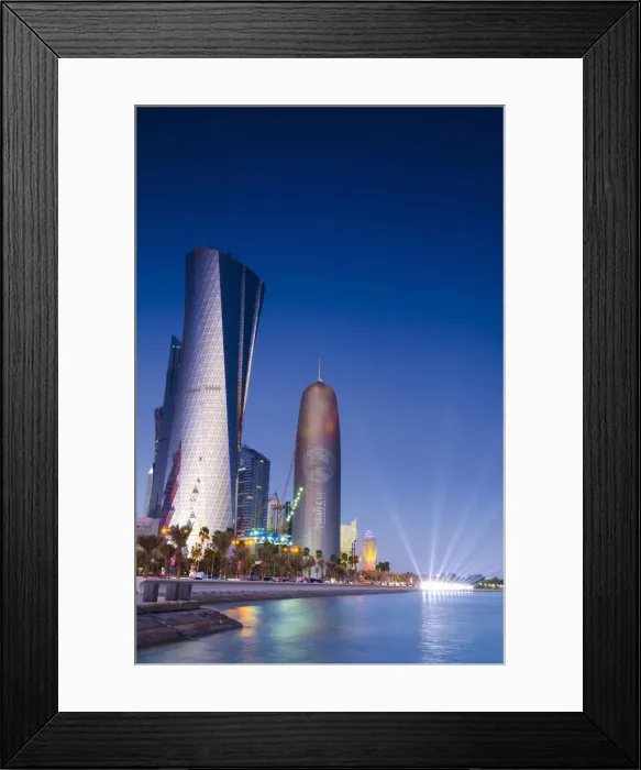 Framed Print : Qatar, Doha, Al Bidda Tower and Burj Qatar Framed Print : Qatar, Doha, Al Bidda Tower and Burj Qatar